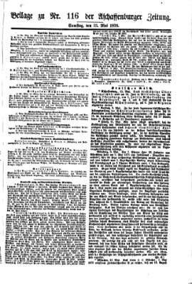 Aschaffenburger Zeitung Samstag 13. Mai 1876