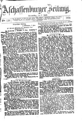 Aschaffenburger Zeitung Donnerstag 8. Juni 1876