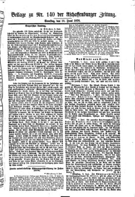 Aschaffenburger Zeitung Samstag 10. Juni 1876