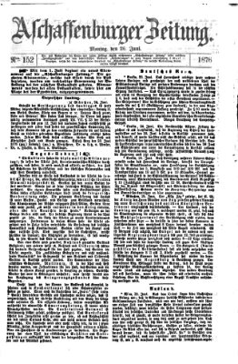 Aschaffenburger Zeitung Montag 26. Juni 1876