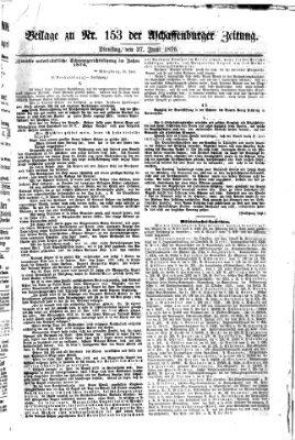 Aschaffenburger Zeitung Dienstag 27. Juni 1876