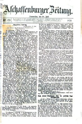 Aschaffenburger Zeitung Donnerstag 20. Juli 1876