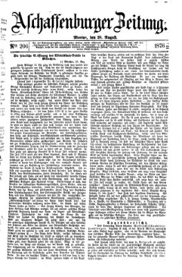 Aschaffenburger Zeitung Montag 28. August 1876