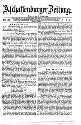 Aschaffenburger Zeitung Freitag 1. September 1876