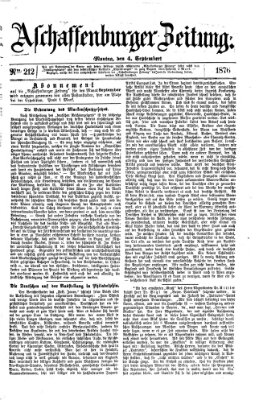 Aschaffenburger Zeitung Montag 4. September 1876