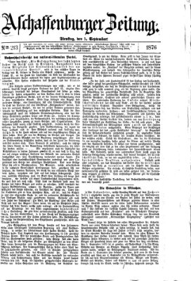 Aschaffenburger Zeitung Dienstag 5. September 1876