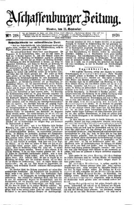 Aschaffenburger Zeitung Montag 11. September 1876