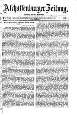 Aschaffenburger Zeitung Dienstag 12. September 1876