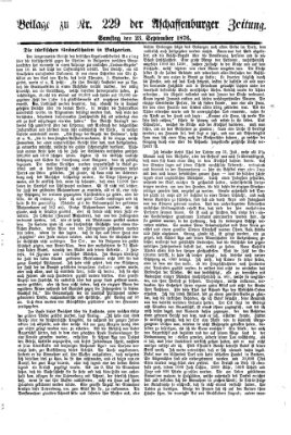 Aschaffenburger Zeitung Samstag 23. September 1876