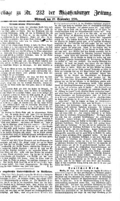 Aschaffenburger Zeitung Mittwoch 27. September 1876