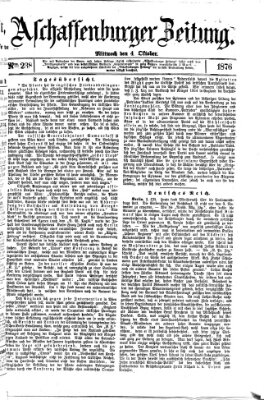 Aschaffenburger Zeitung Mittwoch 4. Oktober 1876