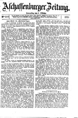 Aschaffenburger Zeitung Donnerstag 5. Oktober 1876