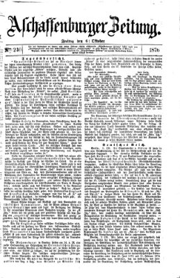 Aschaffenburger Zeitung Freitag 6. Oktober 1876