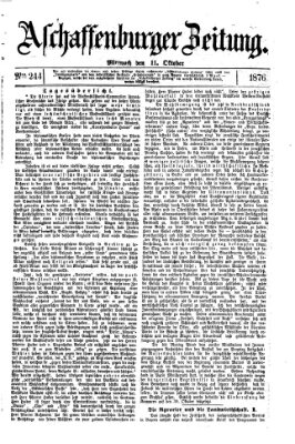 Aschaffenburger Zeitung Mittwoch 11. Oktober 1876