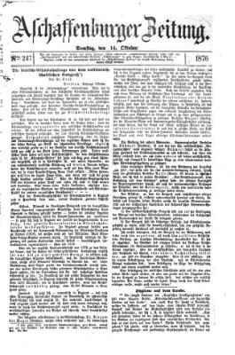 Aschaffenburger Zeitung Samstag 14. Oktober 1876