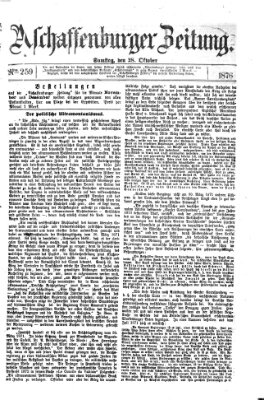 Aschaffenburger Zeitung Samstag 28. Oktober 1876