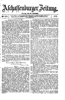 Aschaffenburger Zeitung Montag 20. November 1876