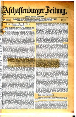 Aschaffenburger Zeitung Freitag 24. November 1876