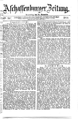 Aschaffenburger Zeitung Donnerstag 30. November 1876