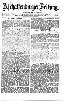 Aschaffenburger Zeitung Donnerstag 7. Dezember 1876