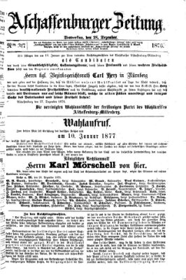 Aschaffenburger Zeitung Donnerstag 28. Dezember 1876