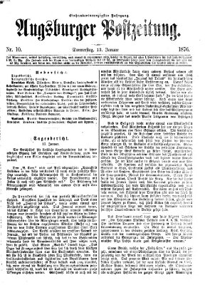 Augsburger Postzeitung Donnerstag 13. Januar 1876