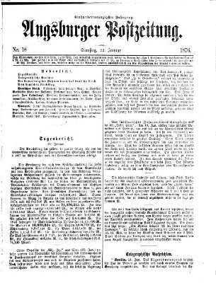 Augsburger Postzeitung Samstag 22. Januar 1876