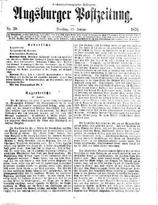 Augsburger Postzeitung Dienstag 25. Januar 1876