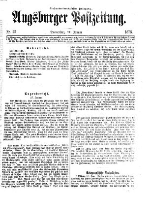 Augsburger Postzeitung Donnerstag 27. Januar 1876