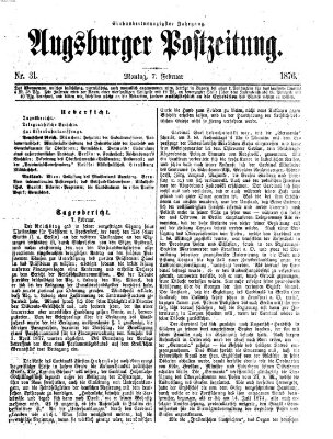 Augsburger Postzeitung Montag 7. Februar 1876