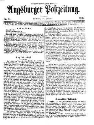 Augsburger Postzeitung Mittwoch 16. Februar 1876