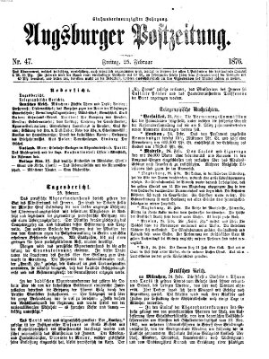 Augsburger Postzeitung Freitag 25. Februar 1876