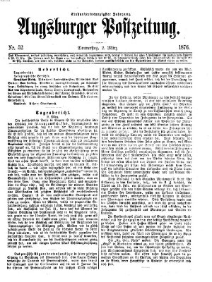 Augsburger Postzeitung Donnerstag 2. März 1876