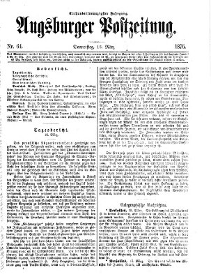 Augsburger Postzeitung Donnerstag 16. März 1876