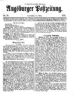 Augsburger Postzeitung Donnerstag 23. März 1876