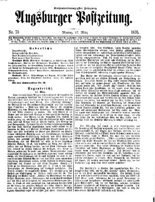 Augsburger Postzeitung Montag 27. März 1876