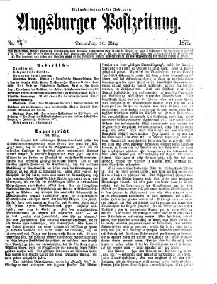 Augsburger Postzeitung Donnerstag 30. März 1876