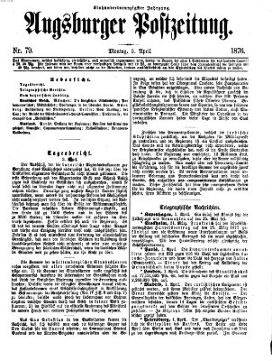 Augsburger Postzeitung Montag 3. April 1876