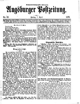 Augsburger Postzeitung Freitag 7. April 1876