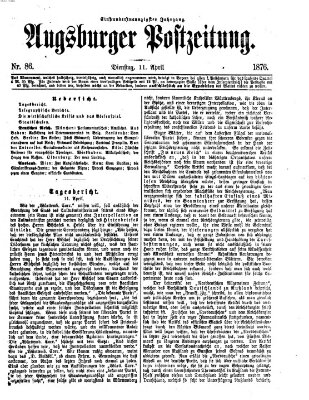 Augsburger Postzeitung Dienstag 11. April 1876