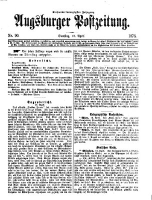 Augsburger Postzeitung Samstag 15. April 1876