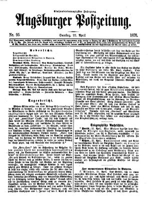 Augsburger Postzeitung Samstag 22. April 1876