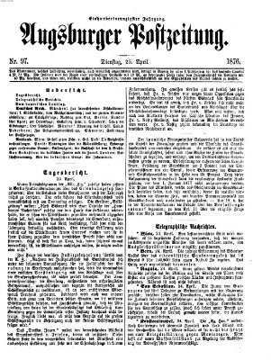 Augsburger Postzeitung Dienstag 25. April 1876