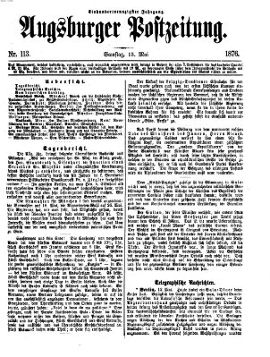 Augsburger Postzeitung Samstag 13. Mai 1876