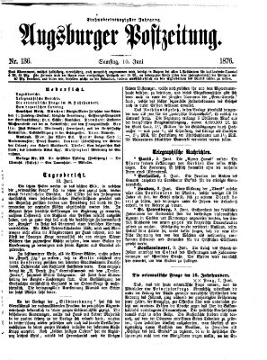 Augsburger Postzeitung Samstag 10. Juni 1876