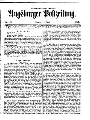 Augsburger Postzeitung Montag 19. Juni 1876