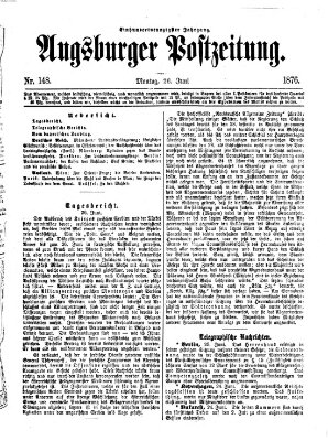 Augsburger Postzeitung Montag 26. Juni 1876