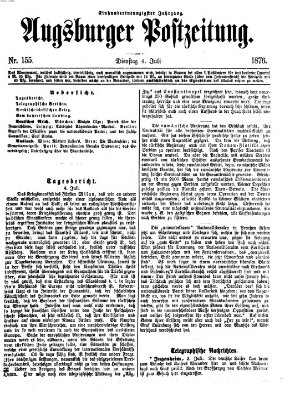 Augsburger Postzeitung Dienstag 4. Juli 1876