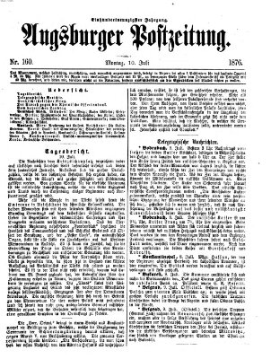 Augsburger Postzeitung Montag 10. Juli 1876