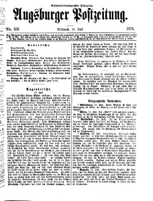 Augsburger Postzeitung Mittwoch 12. Juli 1876